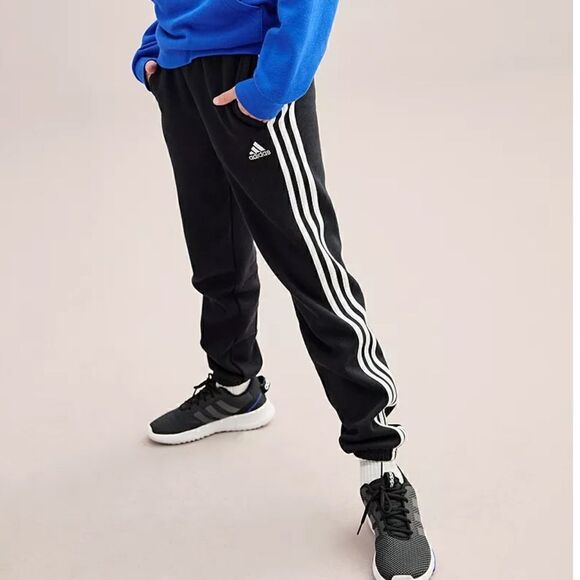 Youth Adidas Essential 3-Stripes Fleece Joggers - Picture 1 of 8